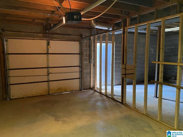 garage featuring a garage door opener