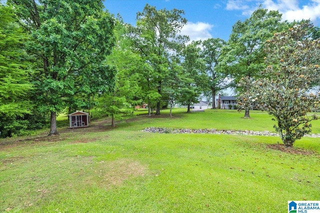 view of yard featuring an outbuilding