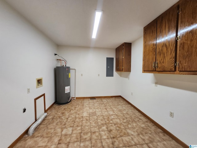 utility room with water heater