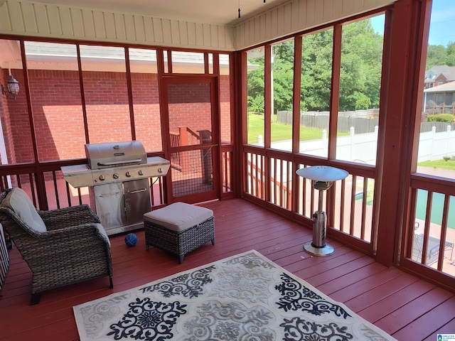 sunroom with a healthy amount of sunlight