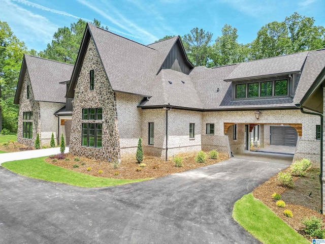 view of front of house with a garage