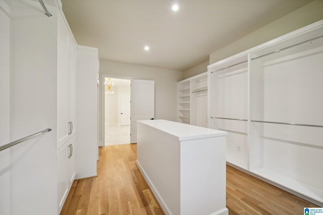 walk in closet featuring light wood-type flooring