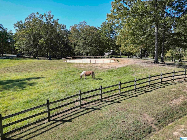 view of yard featuring a rural view