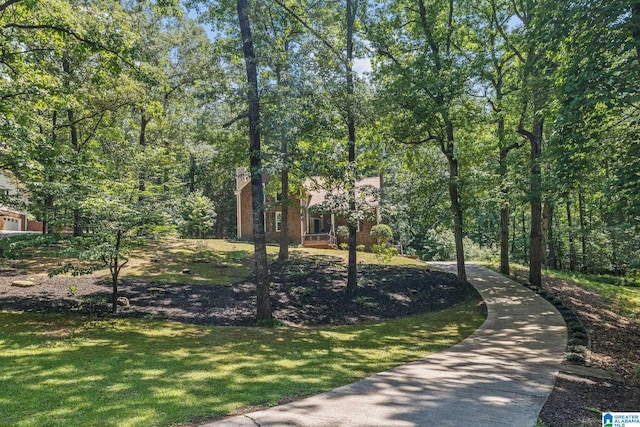 view of property's community featuring a yard