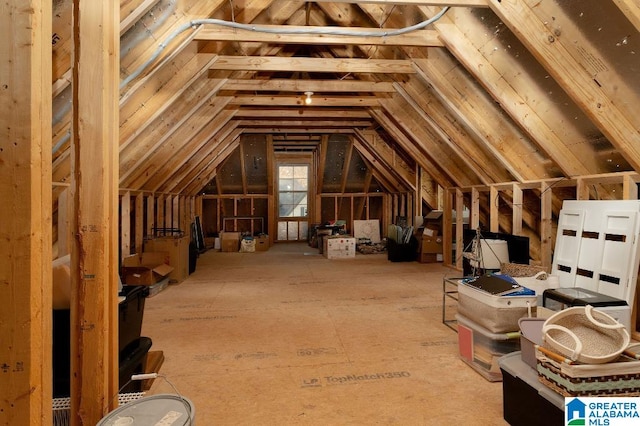 view of unfinished attic