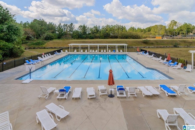 view of pool with a patio area