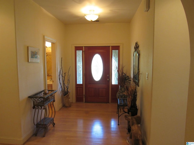 entryway featuring wood-type flooring