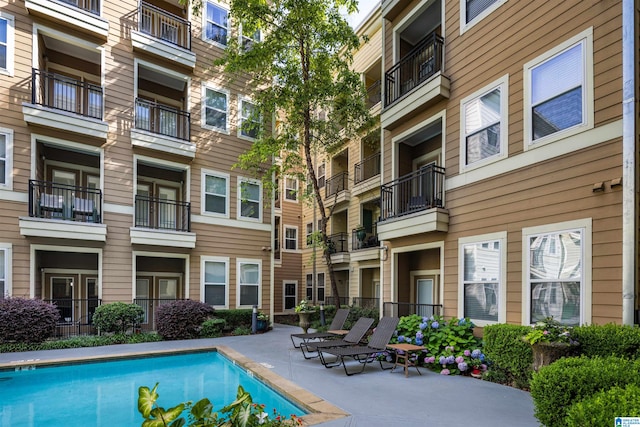 view of pool with a patio area