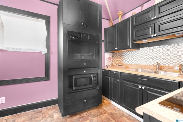 kitchen with sink and tasteful backsplash