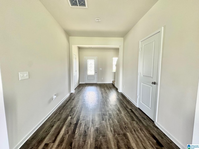 interior space featuring dark wood-type flooring