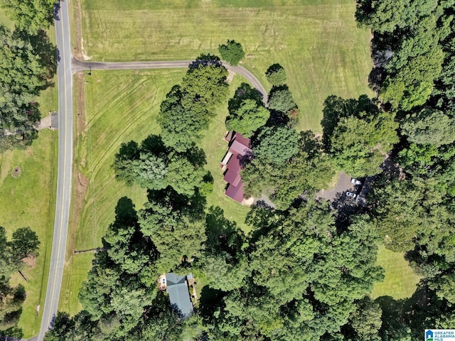 drone / aerial view with a rural view