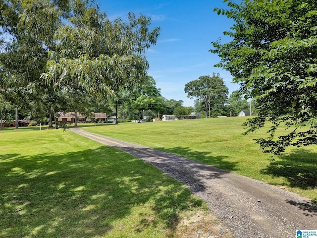 view of home's community with a lawn