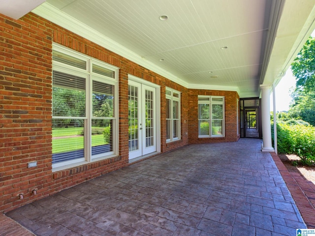 view of terrace with a porch