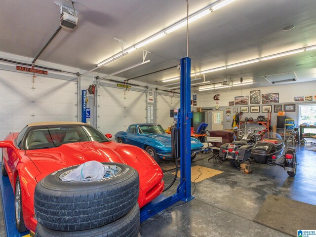 garage featuring a garage door opener