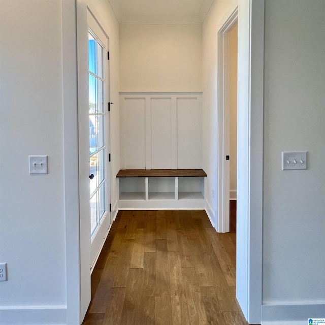 mudroom featuring hardwood / wood-style floors