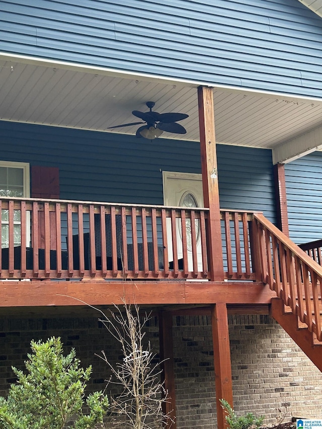 deck featuring ceiling fan