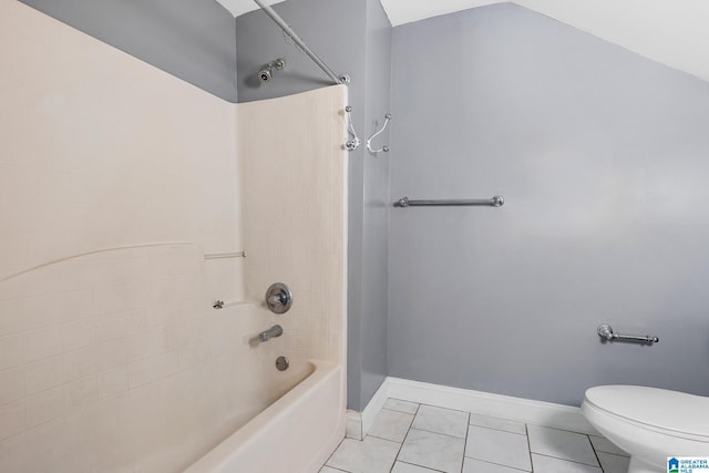 bathroom featuring tile patterned floors, shower / bathtub combination, and toilet