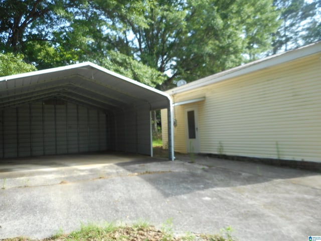 view of car parking with a carport