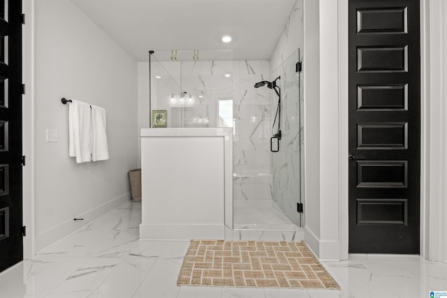 bathroom with an enclosed shower