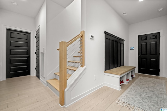 entrance foyer featuring light hardwood / wood-style flooring