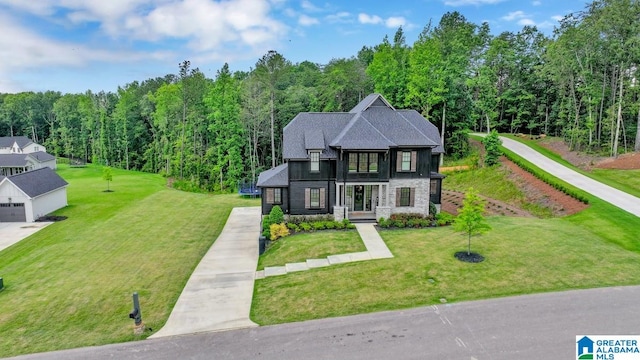 view of front of house with a front yard