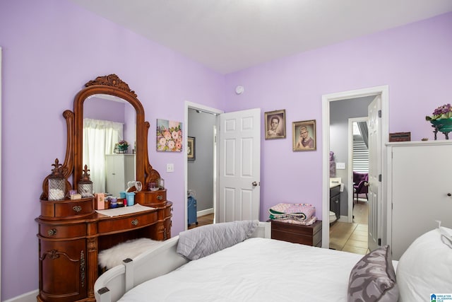 view of tiled bedroom