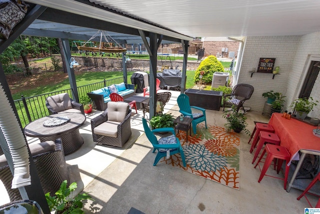 view of patio / terrace featuring an outdoor hangout area