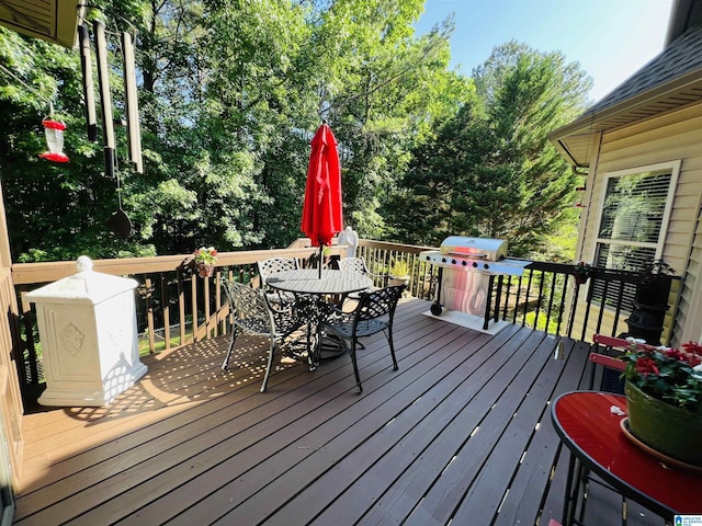 deck with area for grilling