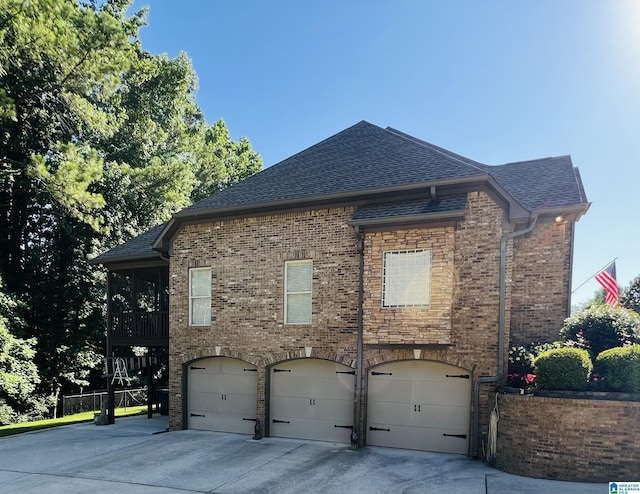 view of home's exterior featuring a garage