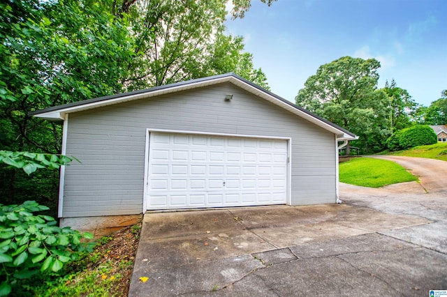 view of garage