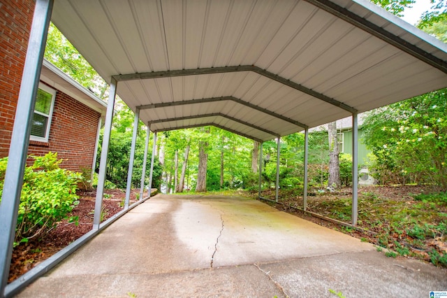 view of patio featuring a carport