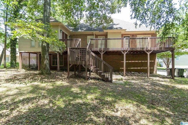 rear view of house with a deck