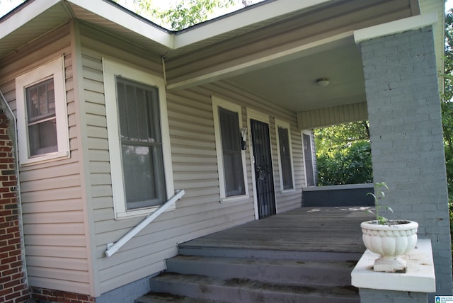 deck featuring covered porch