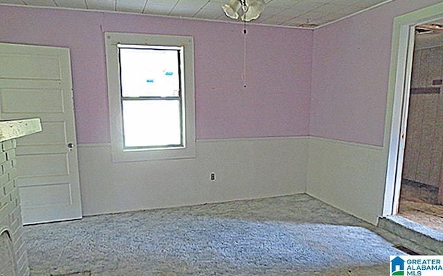 empty room featuring a fireplace