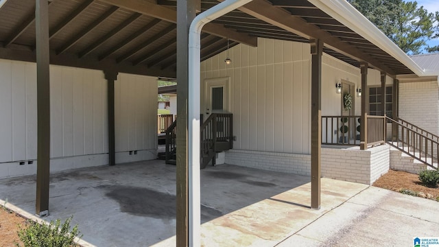 view of patio / terrace with a carport