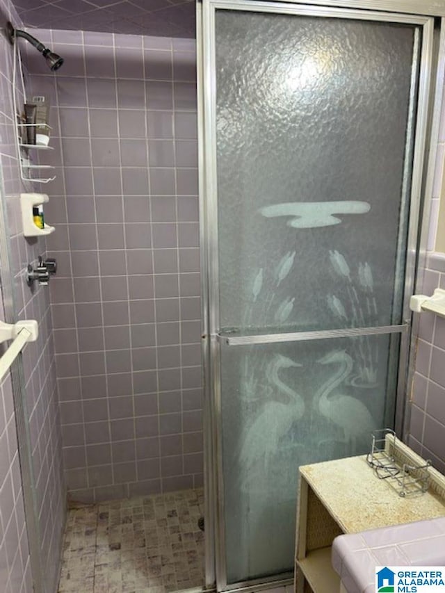 bathroom with walk in shower