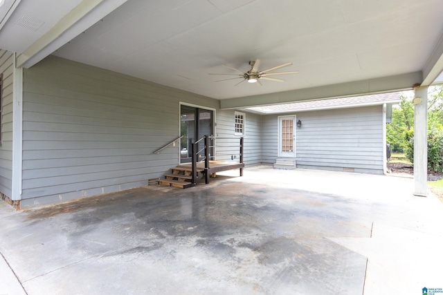 view of patio with ceiling fan