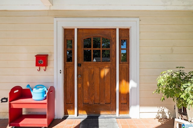 view of exterior entry