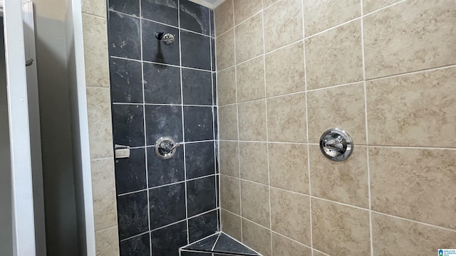 bathroom featuring tiled shower