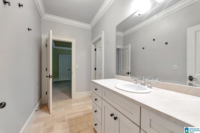 carpeted bedroom with ceiling fan and crown molding