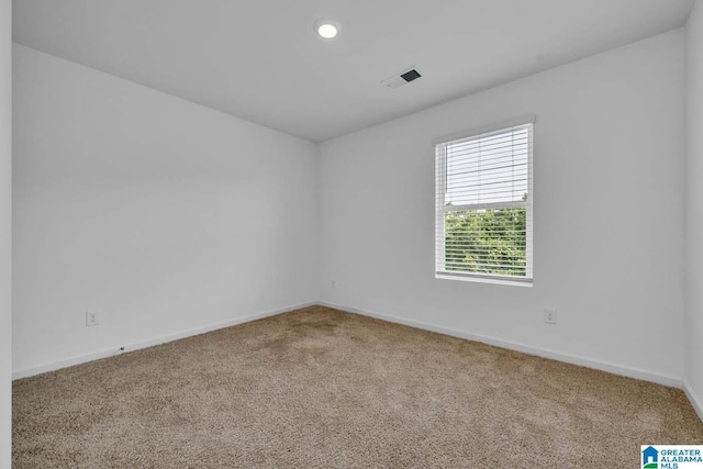 unfurnished room with carpet floors