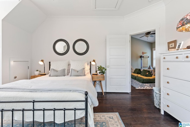 bedroom featuring dark hardwood / wood-style flooring