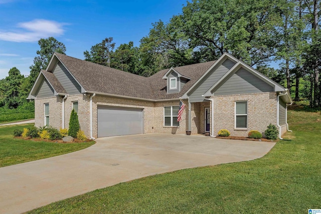 craftsman-style house with a front lawn