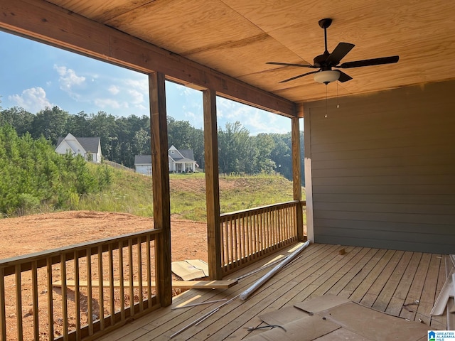 deck featuring ceiling fan