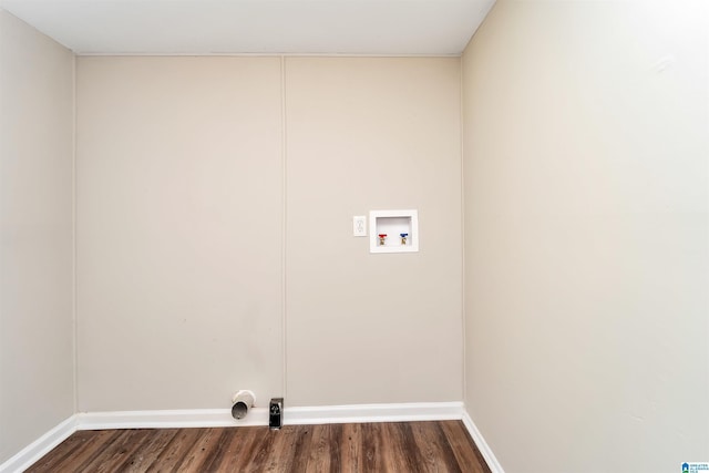 laundry room with washer hookup and dark hardwood / wood-style floors