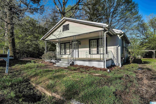 bungalow-style home featuring a porch