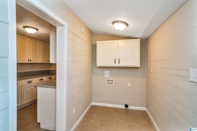 laundry area with cabinets, washer hookup, and electric dryer hookup