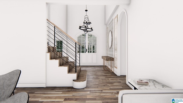 foyer featuring dark hardwood / wood-style flooring