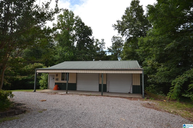 view of garage