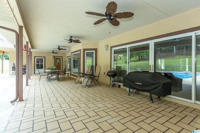 view of patio with grilling area